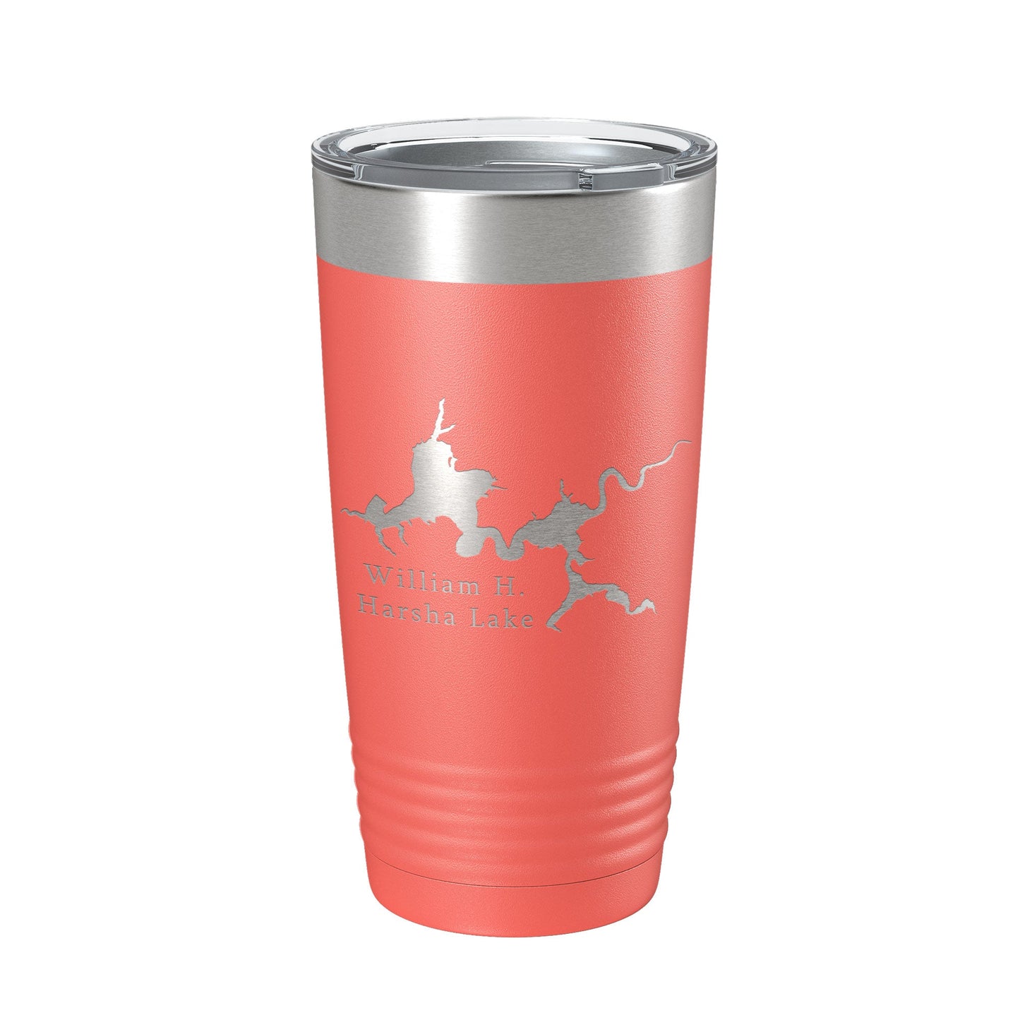 William H. Harsha Lake Map Tumbler Travel Mug Insulated Laser Engraved Coffee Cup Ohio 20 oz-20