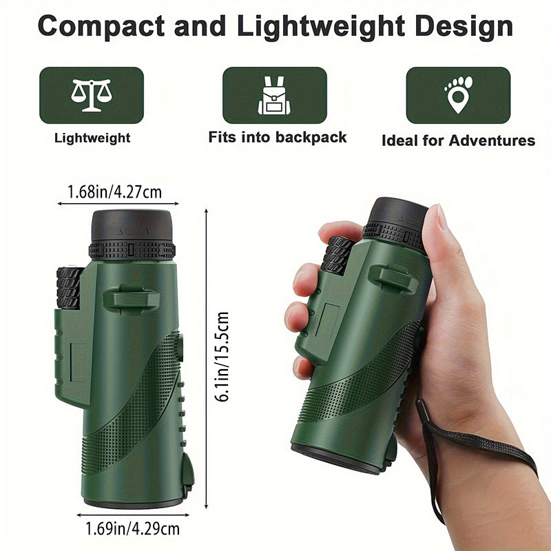 HD Monocular Telescope with Phone Holder and Tripod-2