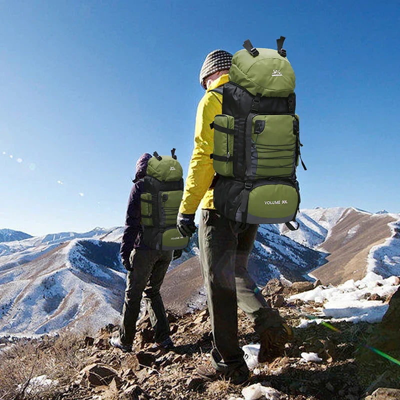 90L Tactical Camping Backpack Military-Style Green-1