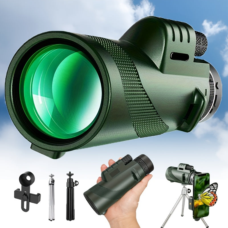 HD Monocular Telescope with Phone Holder and Tripod-1