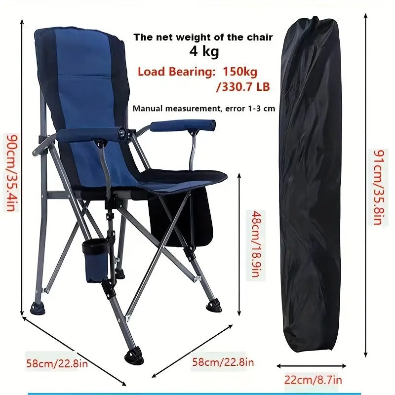 Portable Folding Recliner Chair with Side Pocket-3